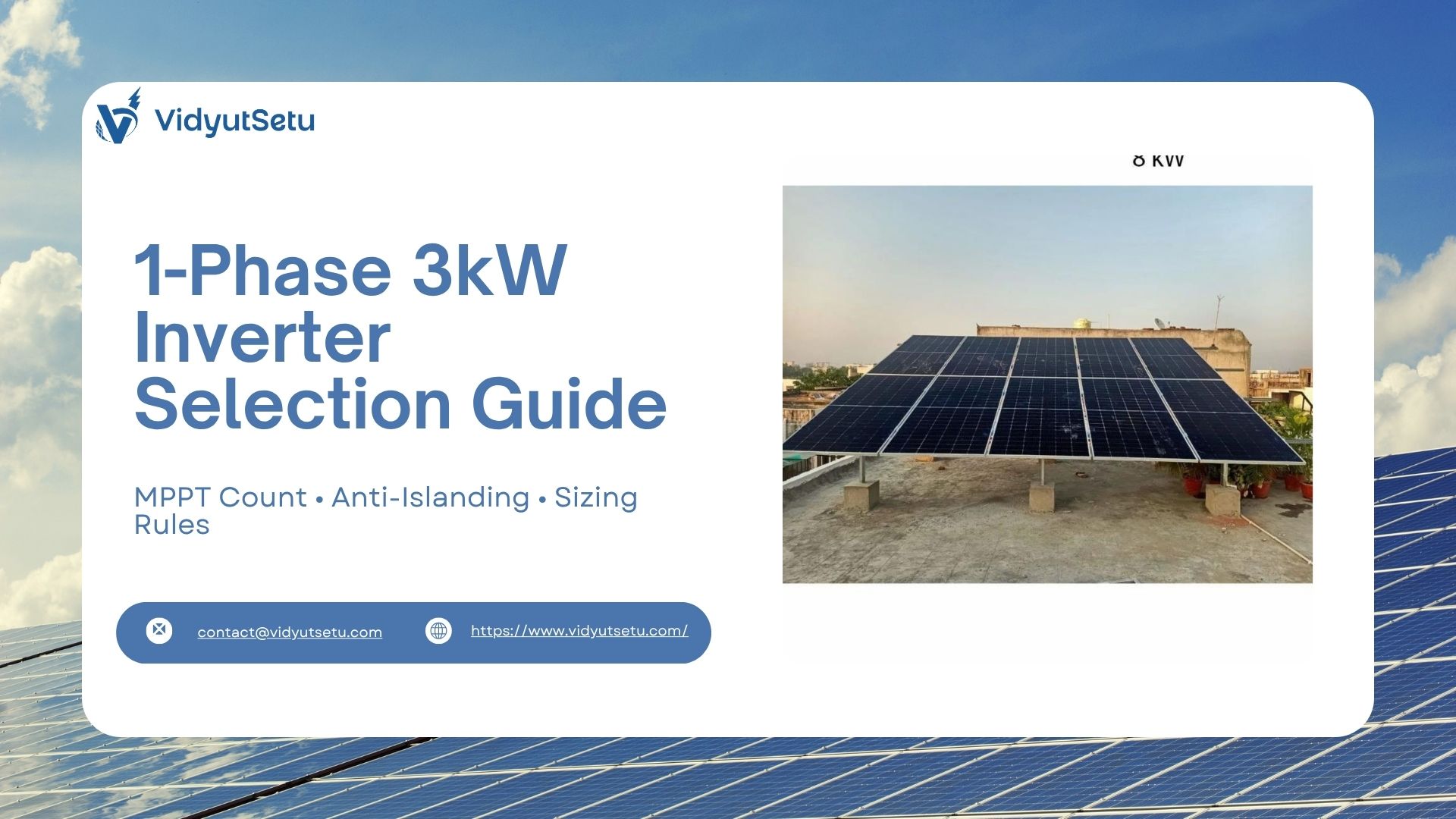 1-Phase 3kW Inverter Selection Guide for Installers